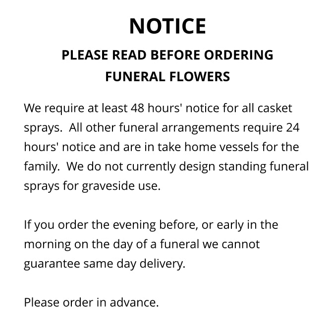 Funeral flowers notice.