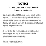 Funeral flowers notice.