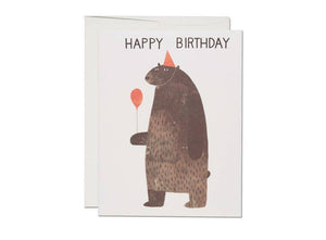 Happy Birthday Bear with hat balloon