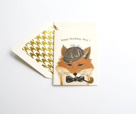 Happy Birthday Foxy Greeting Card