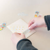 Happy Birthday Balloon Cat with Gold Confetti Greeting Card