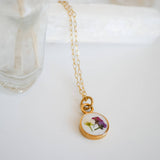 Dainty Flowers Necklace: 18” delicate Paperclip chain
