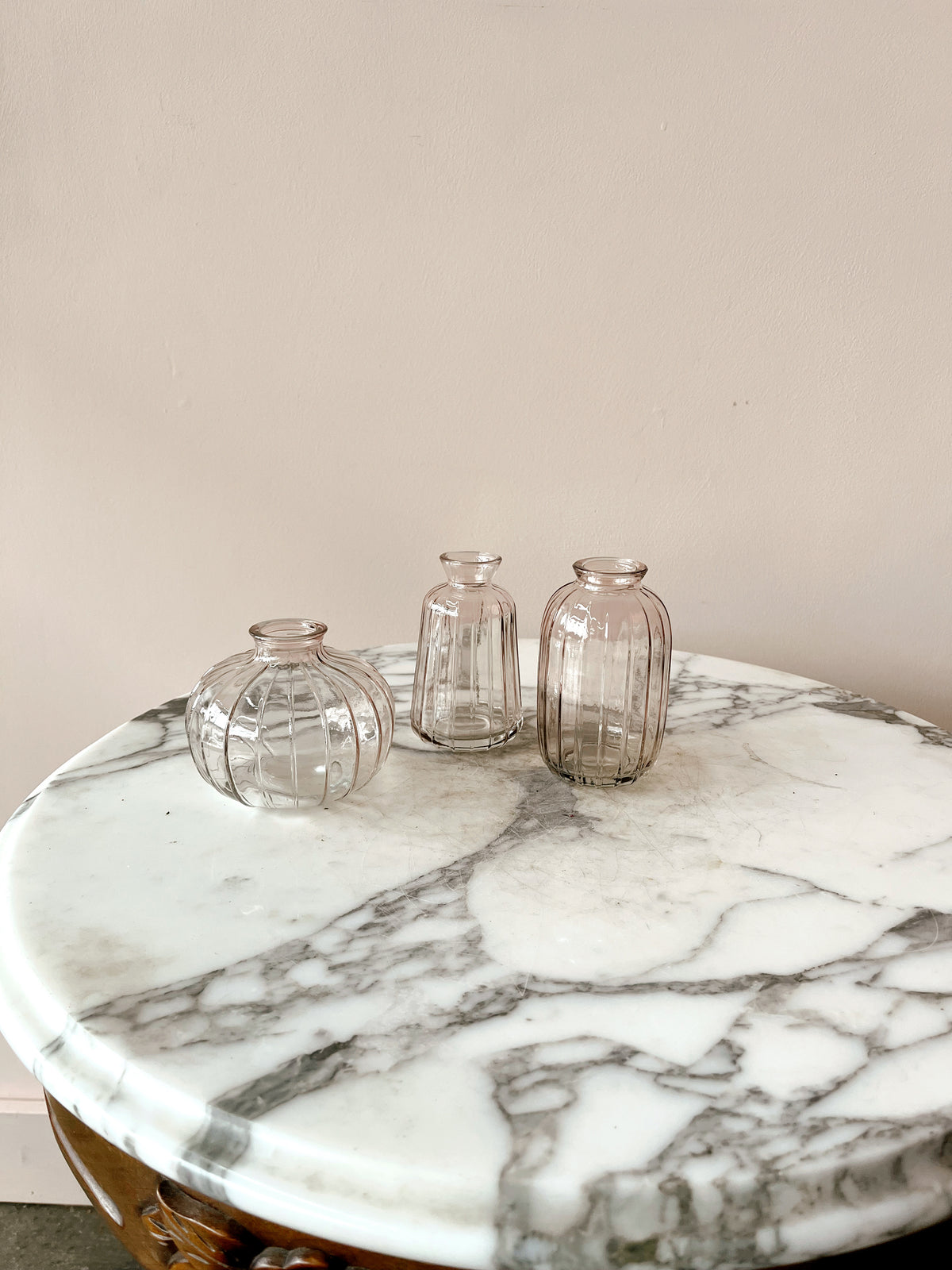 Blush Ribbed Bud Vase- assorted styles