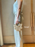 Water Hyacinth Flower Scalloped Handbag / Market Bag: Small / With Lining