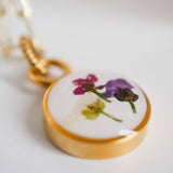 Dainty Flowers Necklace: 18” delicate Paperclip chain