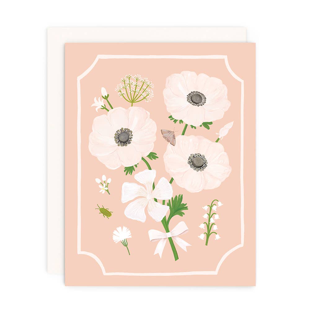 White Anemone Bouquet Card