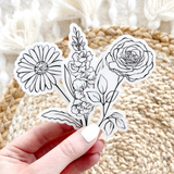 June Birth Month Flower: Rose Sticker, 1.9x3.5in.