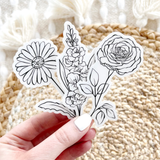April Birth Month Flower: Daisy Sticker, 2x3.5in.