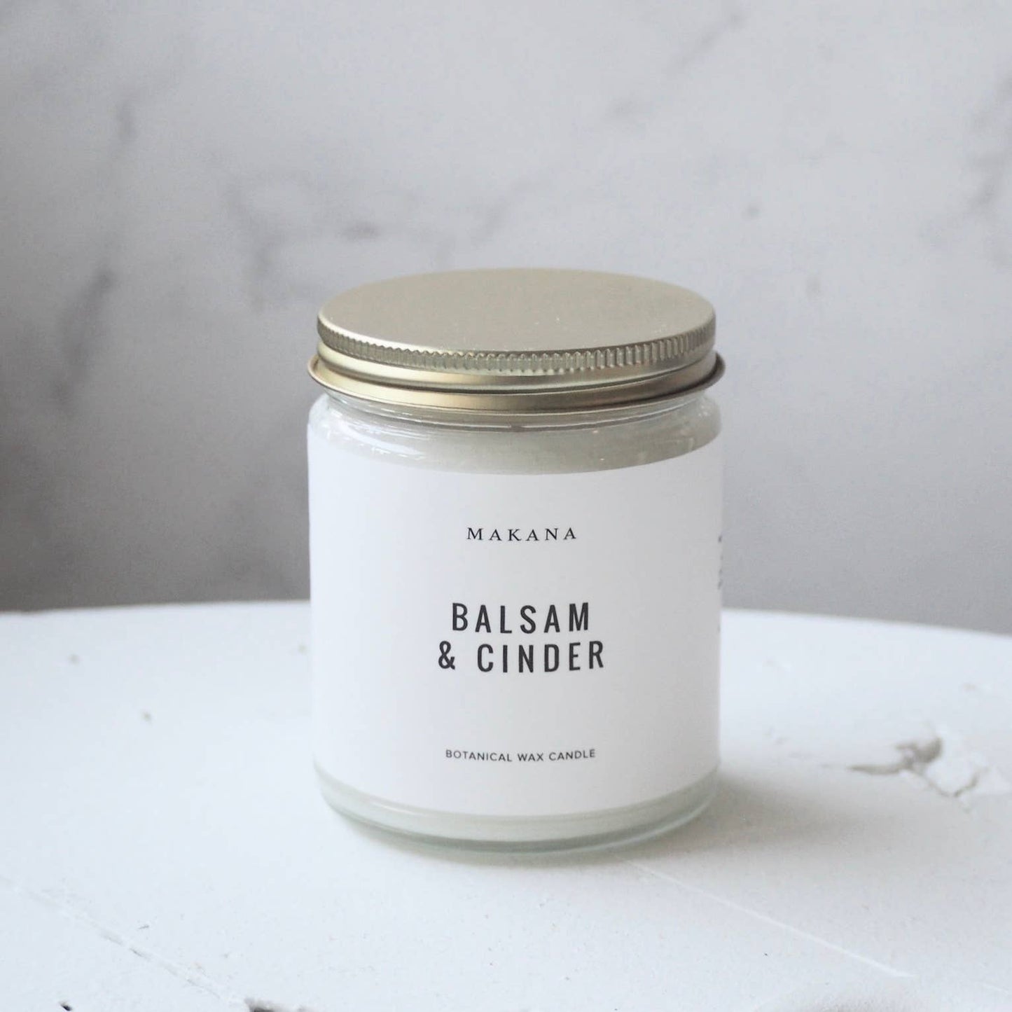 Makana brand balsam and cinder candle