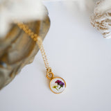 Dainty Flowers Necklace: 18” delicate Paperclip chain