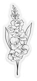 August Birth Month Flower: Gladiolus Sticker, 1.5x3.5in.