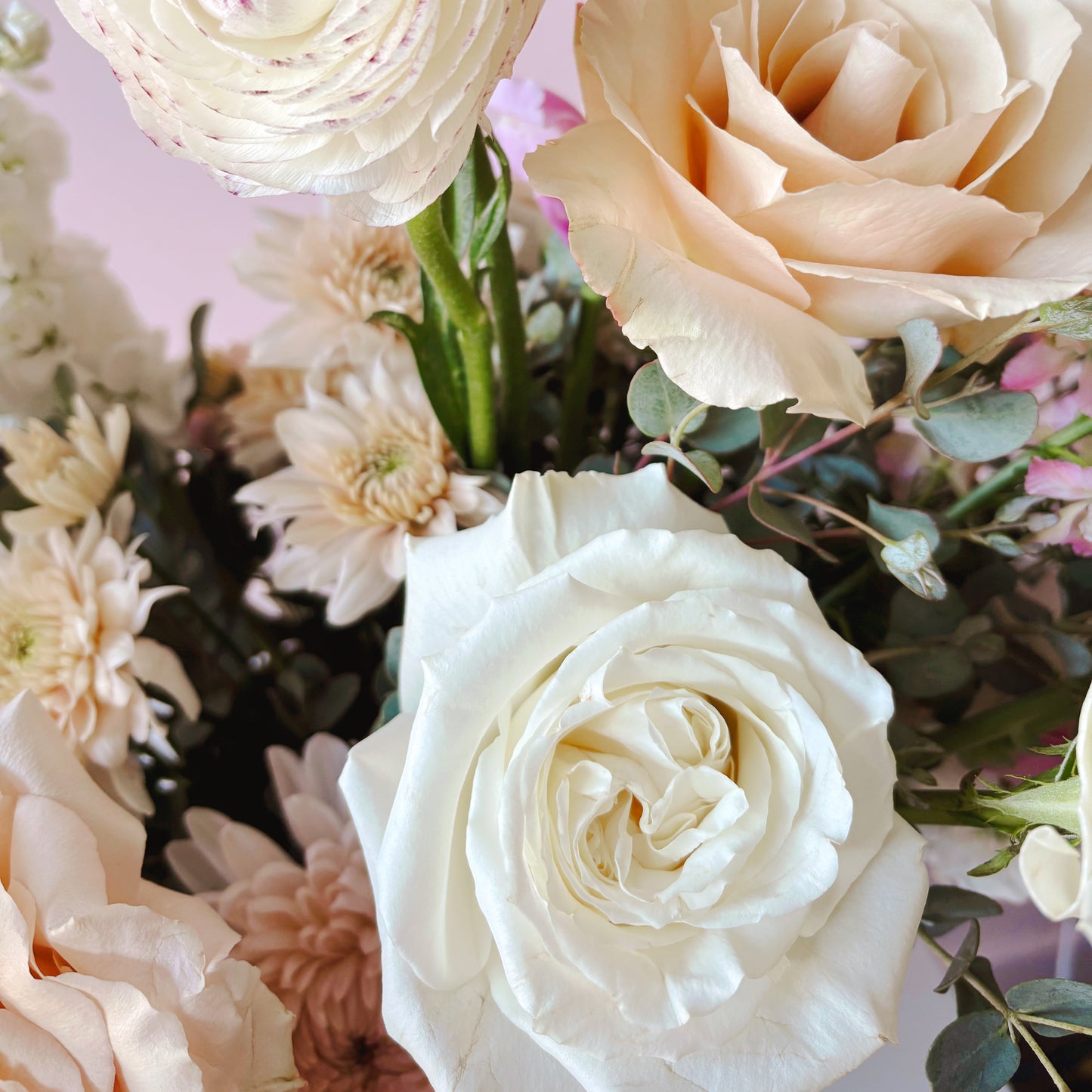 Close up of flowers, including roses. Flower Delivery Columbia Tennessee