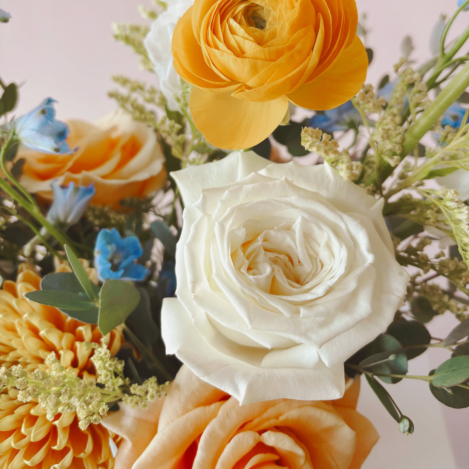 close up of roses in a flower arrangement. High end floral studio - columbia, tennessee