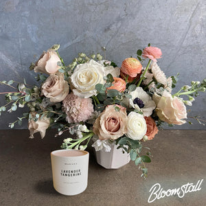 Bloomstall bundles make great gifts!  Send a flower arrangement and a beautiful candle.