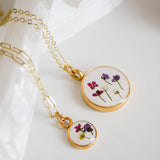 Dainty Flowers Necklace: 18” delicate Paperclip chain