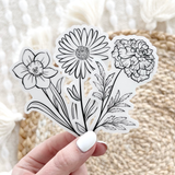 December Birth Month Flower: Narcissus Sticker, 1.7x3.5in.