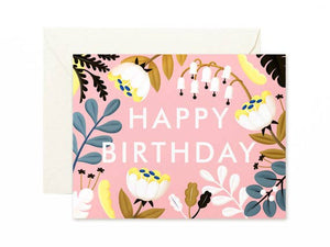 Clap Clap - Forest Wildflowers Birthday Card - Blush