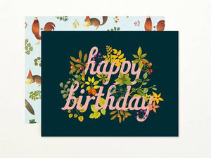 Clap Clap - Botanic Birthday Card - Navy