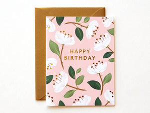 Magnolia Birthday Card - Blush