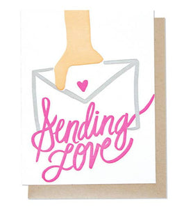 Sending Love Single Letterpress Card: A2