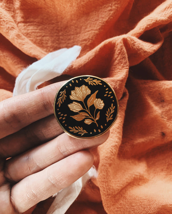 Sacred Flower Enamel Pin for Floral Lovers - By Laura Makes