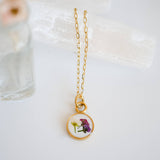 Dainty Flowers Necklace: 18” delicate Paperclip chain