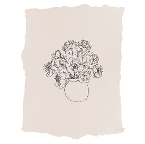 vase of peonies art print