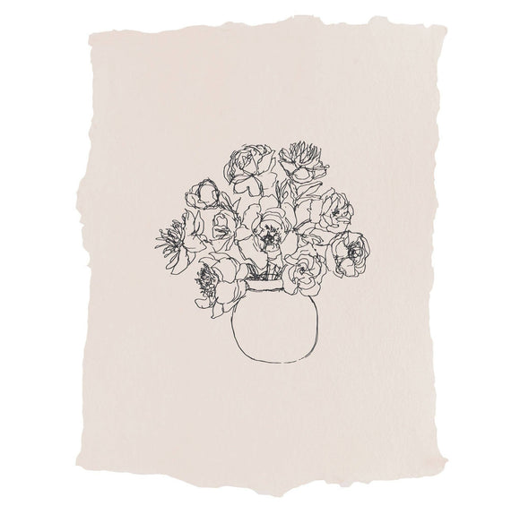 vase of peonies art print