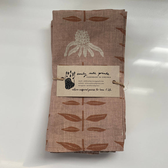 Echinacea Linen napkins (Set of 2)