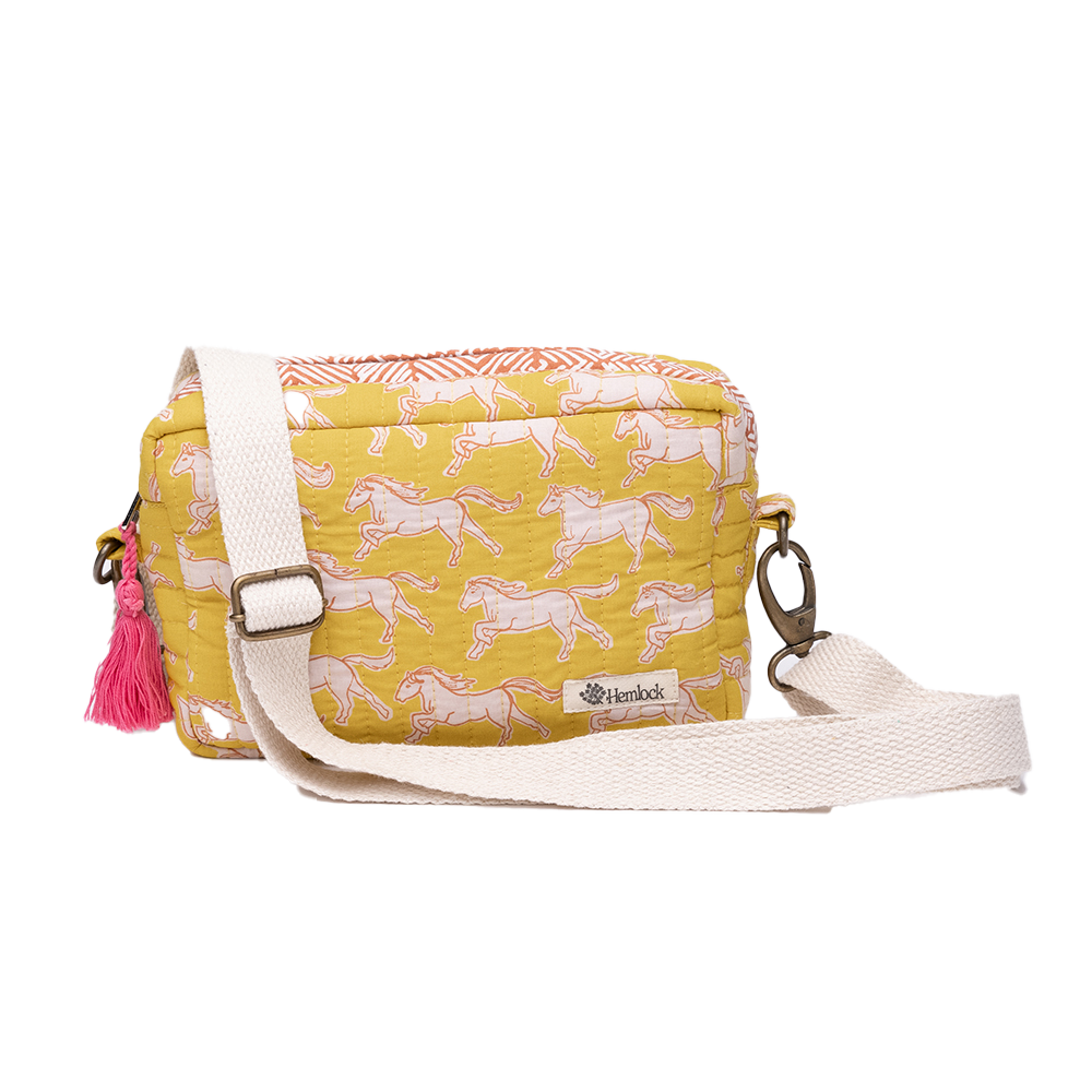 Horses Quilted Cross Body Bag
