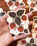 Strawberry Patch Vinyl Sticker blush garden sticker floral