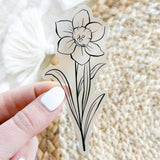 December Birth Month Flower: Narcissus Sticker, 1.7x3.5in.