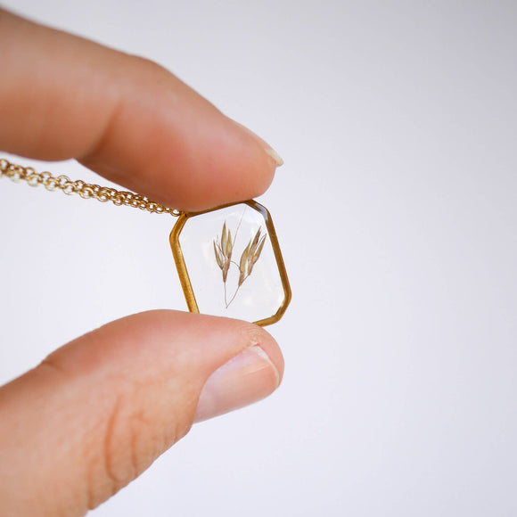 Seed & Soil Field Frame Necklace- Meadow Grasses