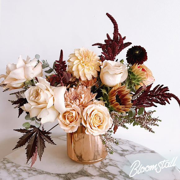 Autumn floral arrangement by Bloomstall Flowers - Columbia, Tennessee Florist