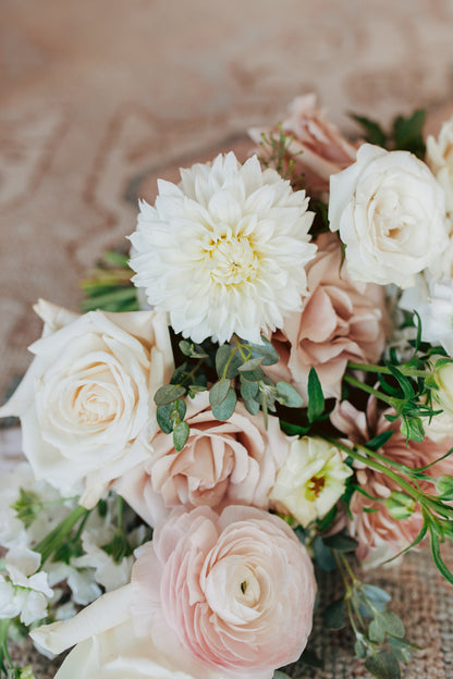 Close up of flowers in a wedding bouquet