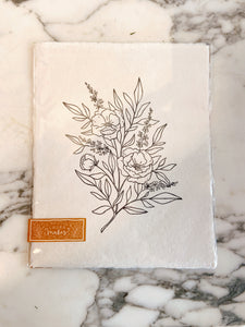 8 x 10 Flourish Block Print