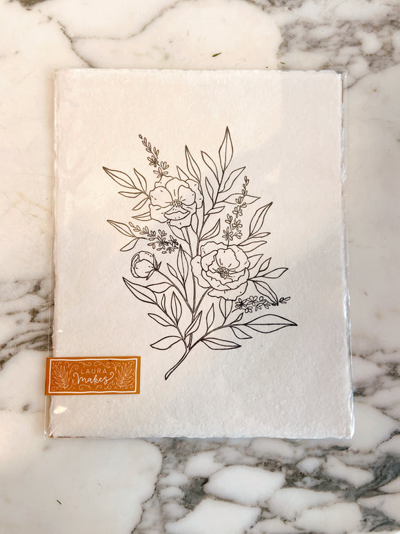 8 x 10 Flourish Block Print