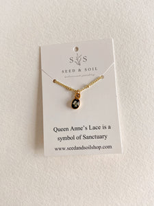 Seed & Soil Petite Cameo Necklace Black