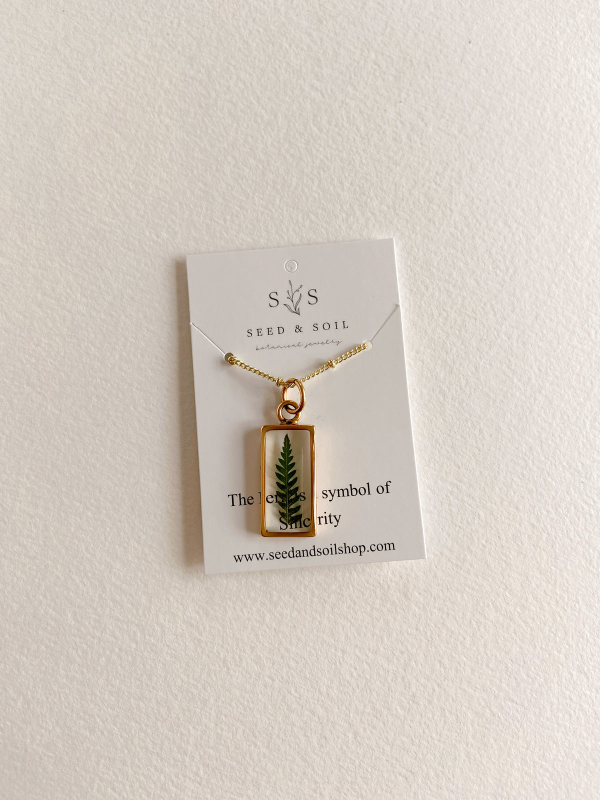 Seed & Soil Large Rectangle Necklace Pendant
