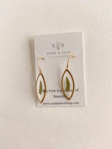 Seed & Soil Marquis Earrings Pressed Botanical