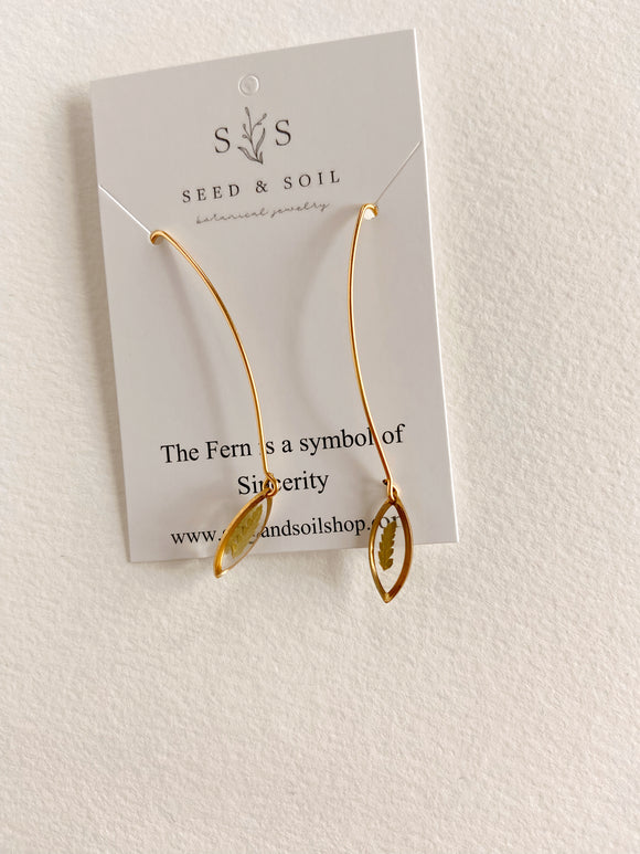 Seed & Soil Tiny Marquis Threader Earrings